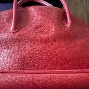 Longchamp Red Leather Tote